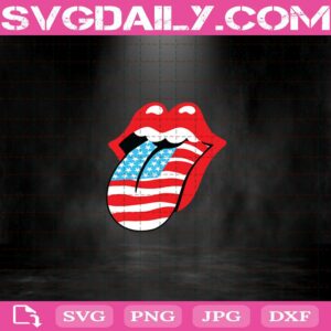 American Flag Tongue Svg