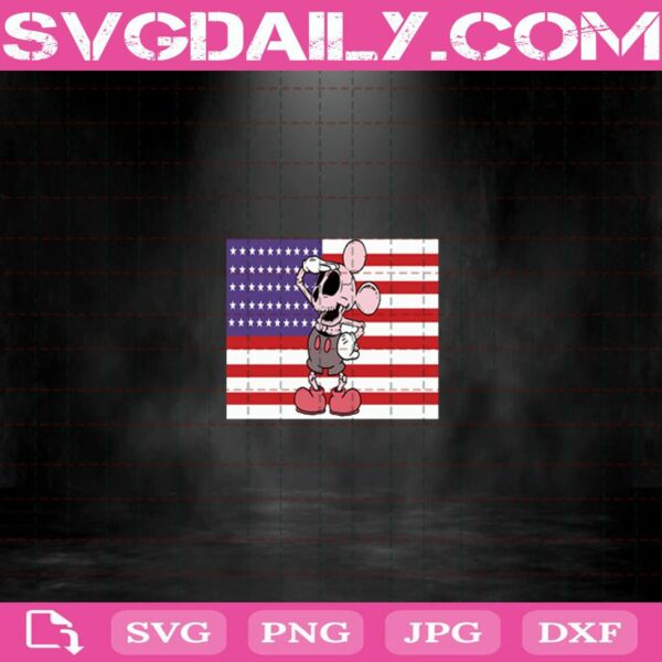 Skull Mickey America Flag Svg