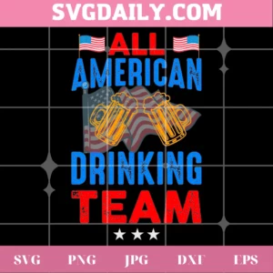 All American Drinking Team Svg Invert