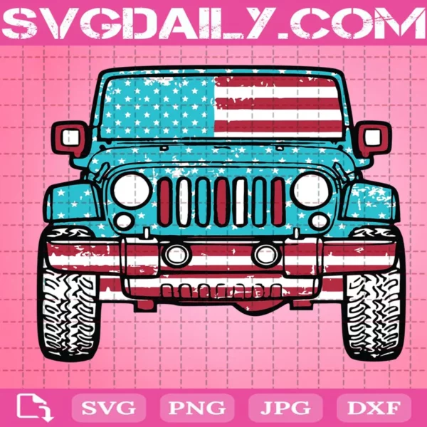 America Jeep Flag Svg