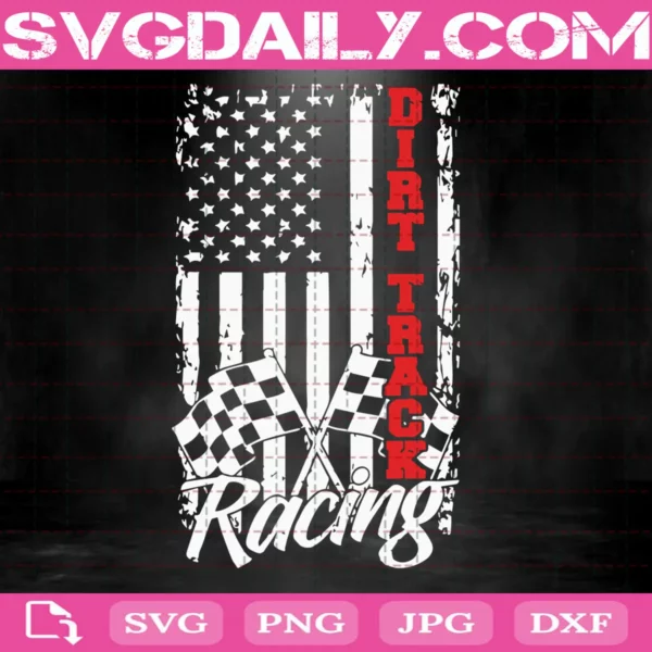 American Flag Dirt Track Racing Svg