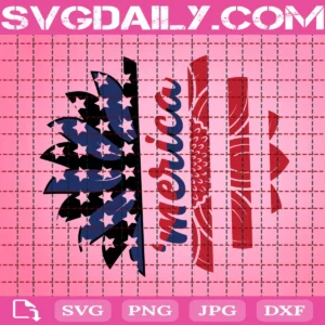 American Flag Sunflower Svg