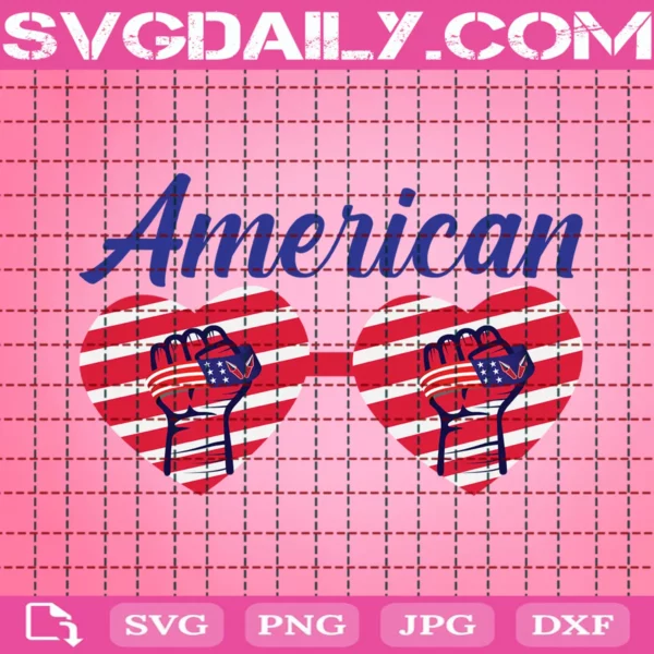 American Heart 4Th Of July Svg