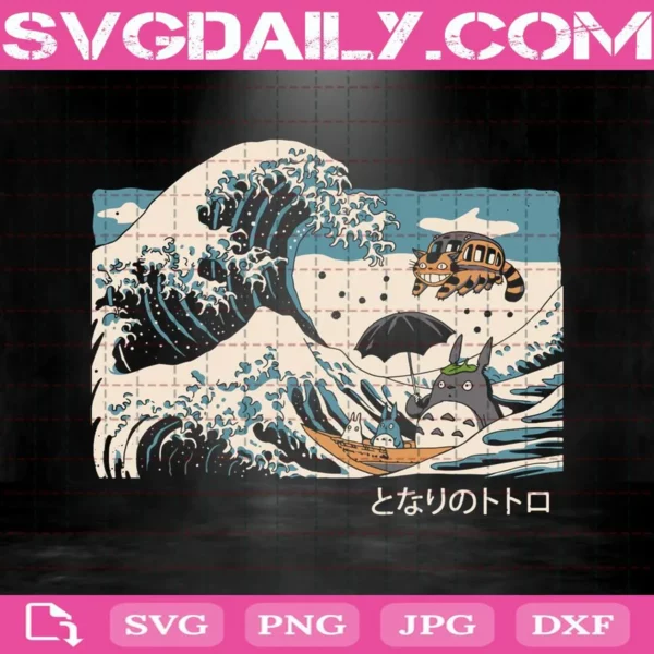 Great Wave Off Kanagawa Totoro Svg