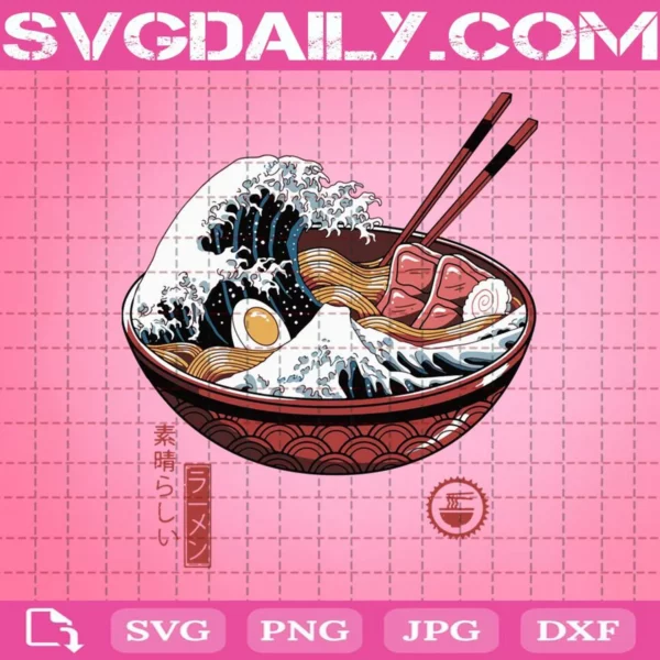 Great Wave Ramen Bowl Svg