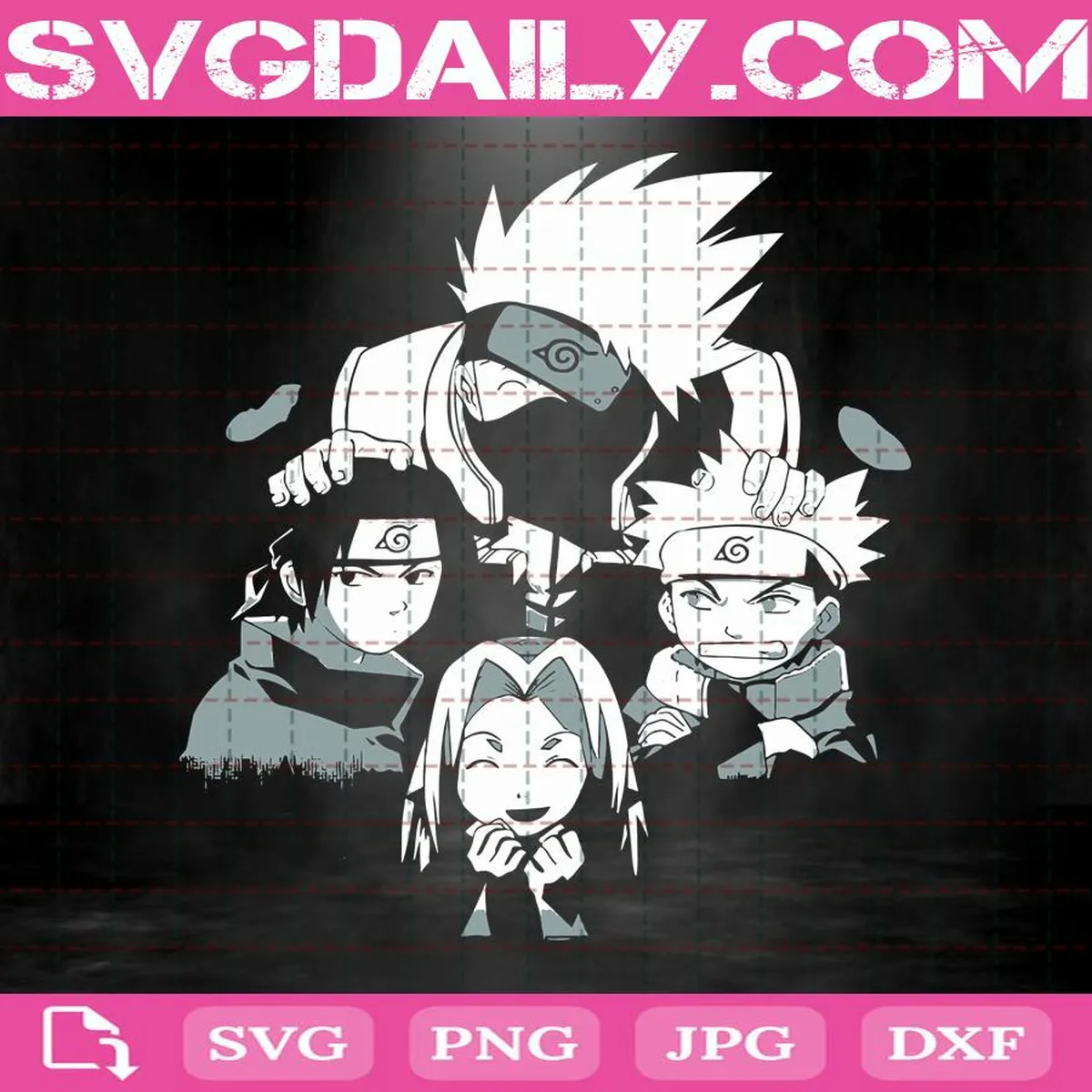 Naruto Sakura Sasuke X Kakashi De Chiquitos Svg