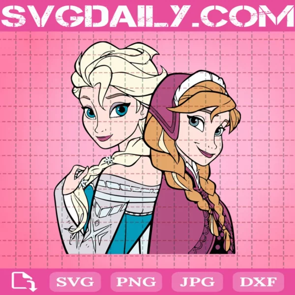 Anna And Elsa Svg