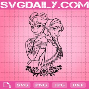 Anna And Elsa Svg