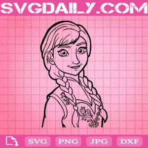 Anna Frozen Svg, Anna Princess Svg