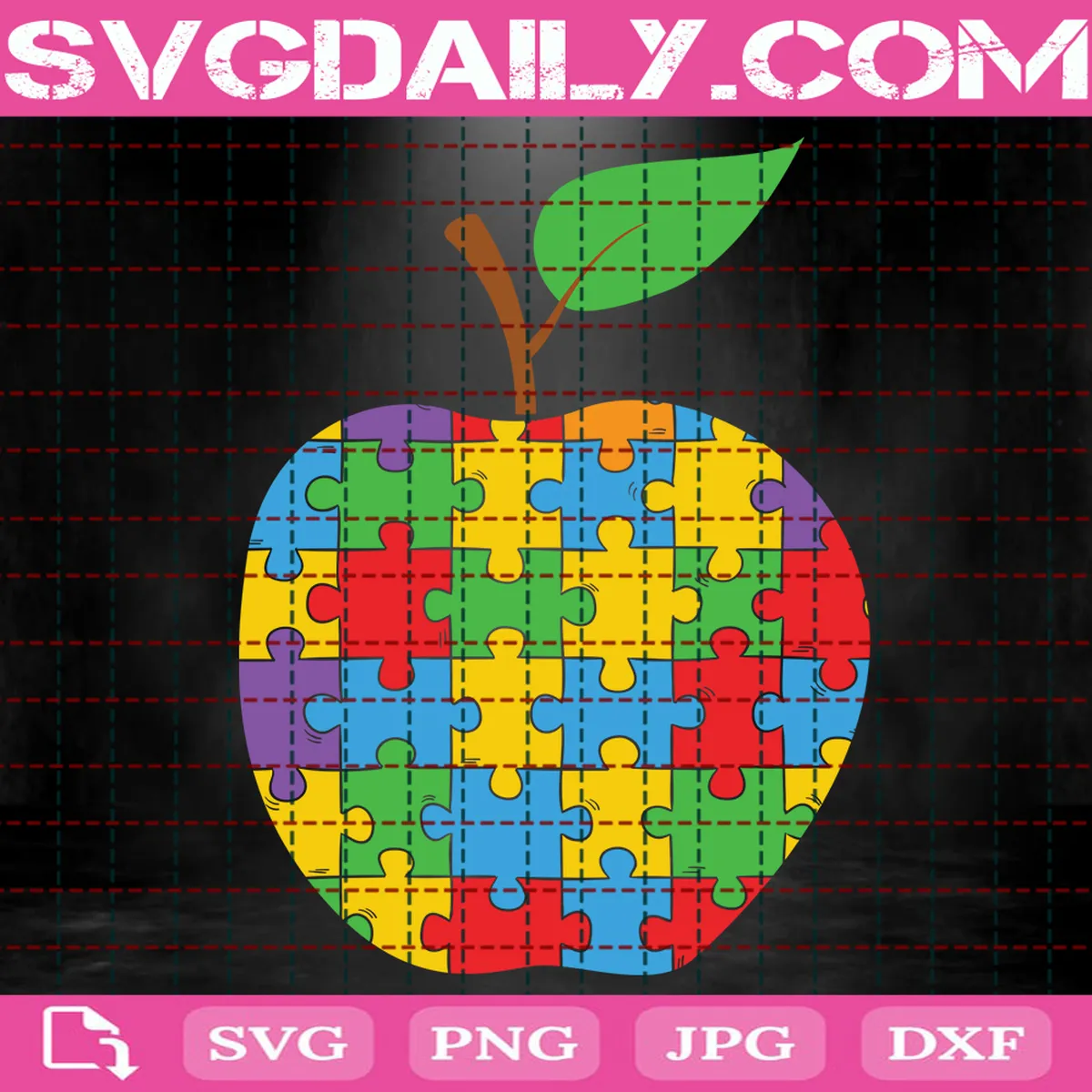 Apple Puzzle Autism Svg