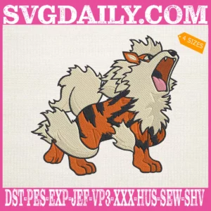 Arcanine Pokemon Embroidery Design