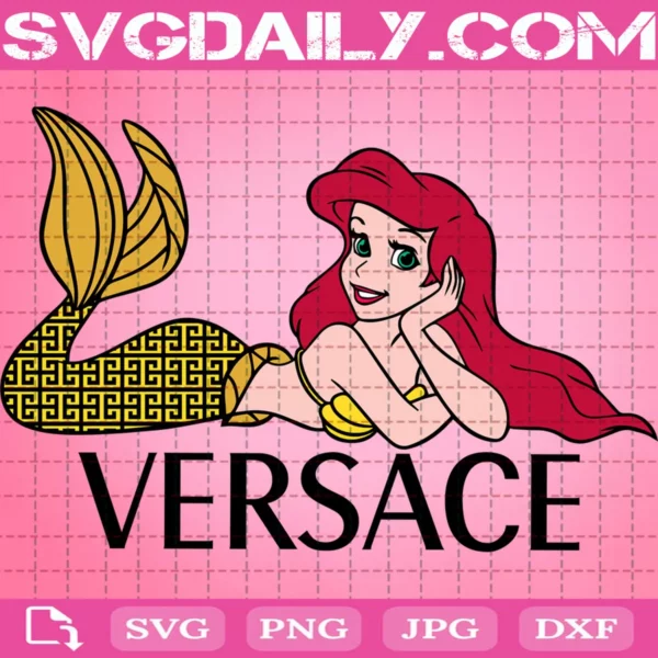 Ariel Mermaid Versace Svg