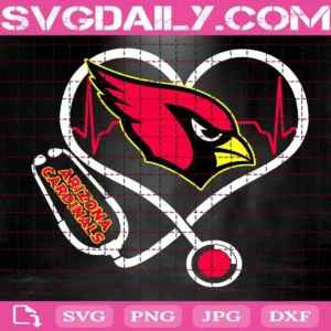 Arizona Cardinal Heart Stethoscope Svg