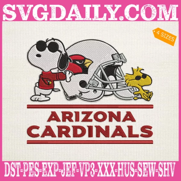 Arizona Cardinals Snoopy Embroidery Files