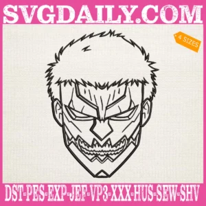 Armored Titan Face Embroidery Design