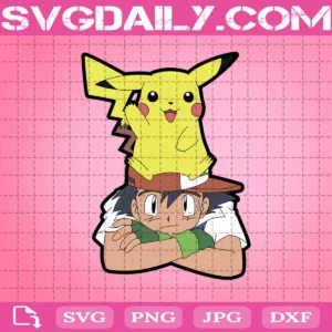 Ash Ketchum With Pikachu Svg
