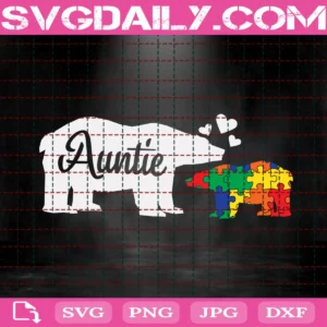 Autism Auntie Bear Svg