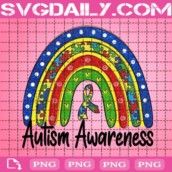 Autism Awareness Rainbow Png