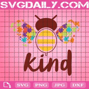 Autism Bee Kind Puzzle Pieces Svg