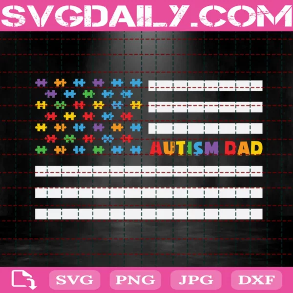 Autism Dad Svg, Autism Puzzle Svg