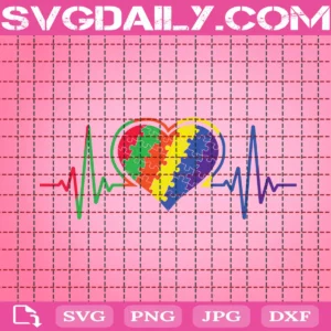 Autism Heartbeat Svg