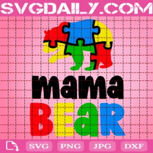 Autism Mama Bear Svg