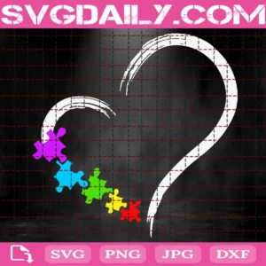 Autism Puzzle Heart Svg