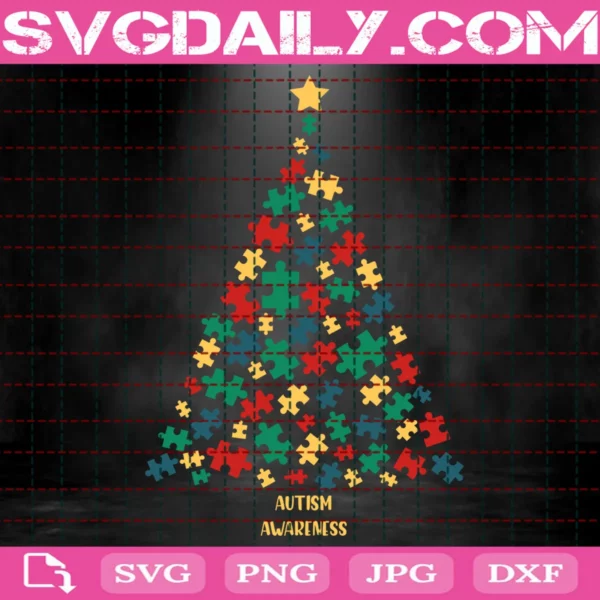 Autism Tree Christmas Svg