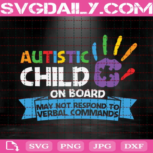Autistic Chils On Board Svg