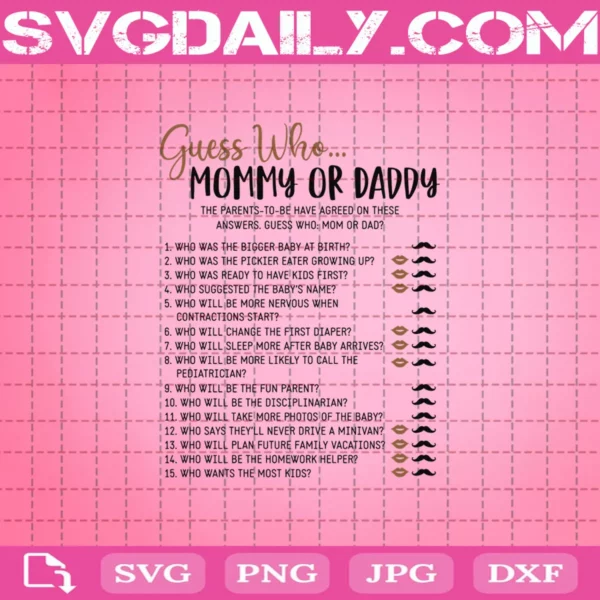 Baby Game Svg, Mommy Or Daddy Svg