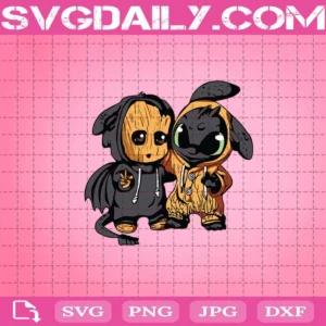 Baby Groot And Baby Toothless Cosplay Svg
