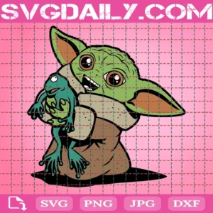Baby Yoda And Frog Svg