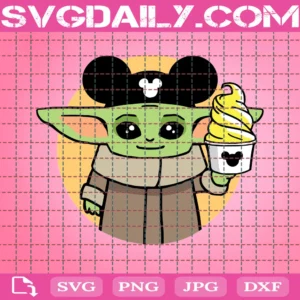 Baby Yoda Svg, Baby Yoda Holding Ice Cream