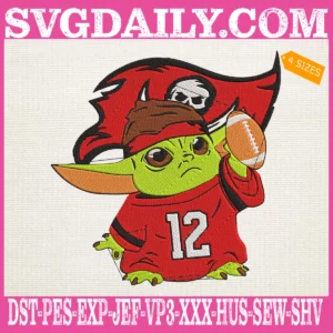 Baby Yoda Tom Brady Tampa Bay Buccaneers Embroidery Files