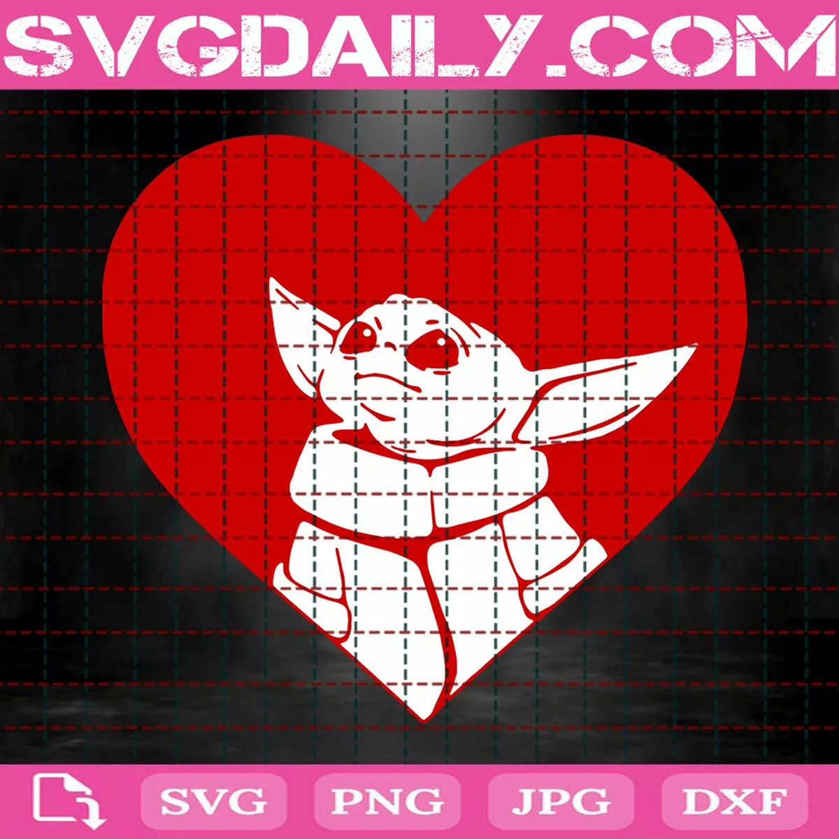 Baby Yoda Valentines Svg