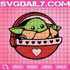 Baby Yoda Valentines Svg