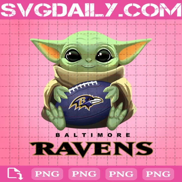Baby Yoda With Baltimore Ravens Png