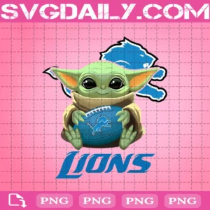 Baby Yoda With Detroit Lions Png