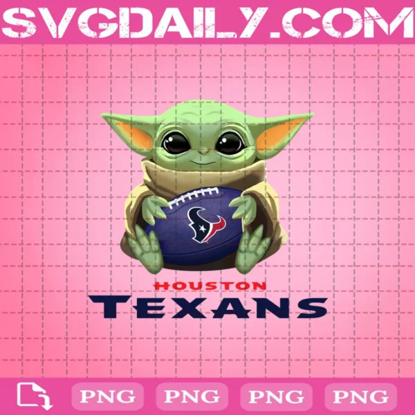 Baby Yoda With Houston Texans Png