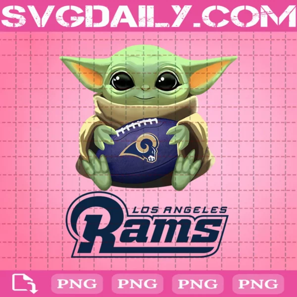 Baby Yoda With Los Angeles Rams Png