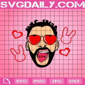 Bad Bunny Valentines Svg