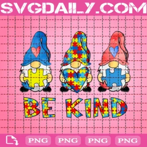 Be Kind Autism Awareness Gnomes Png