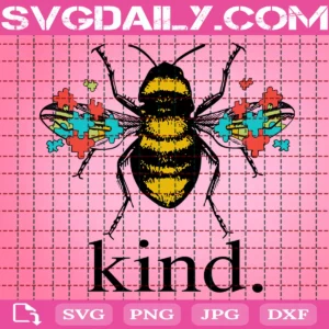 Bee Kind Autism Puzzle Svg