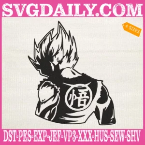 Behind Vegeta Dragon Ball Embroidery Design