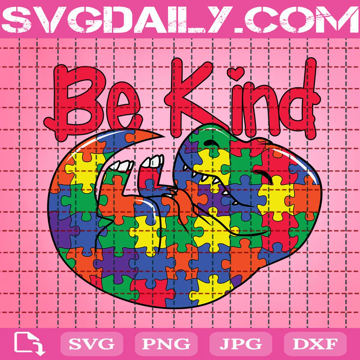 Bekind Puzzle Dinosaur Svg