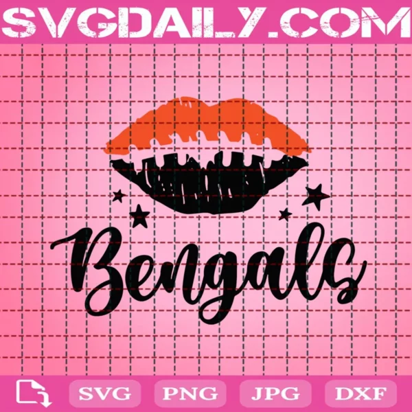 Bengals Lip Svg, Lips Football Svg