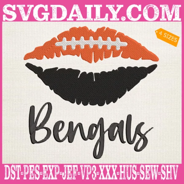 Bengals Lips Embroidery Files