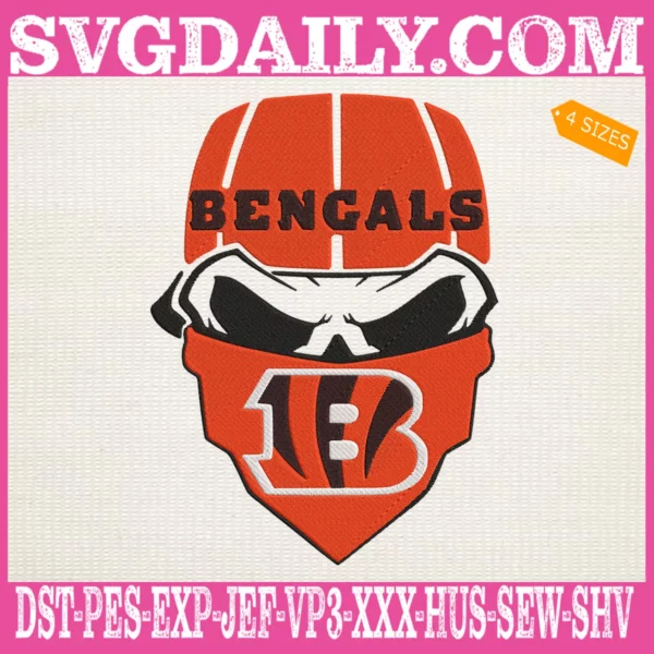 Bengals Skull Embroidery Files