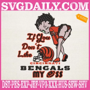 Betty Boop Cincinnati Bengals Embroidery Files