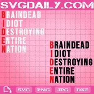 Biden Braindead Idiot Destroying Entire Nation Svg